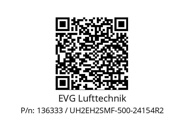   EVG Lufttechnik 136333 / UH2EH2SMF-500-24154R2