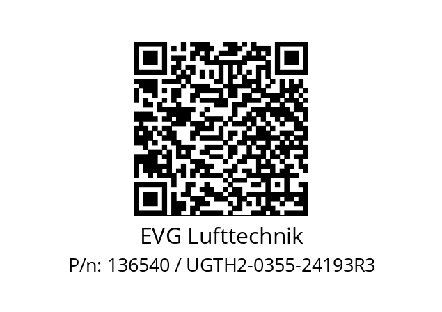   EVG Lufttechnik 136540 / UGTH2-0355-24193R3