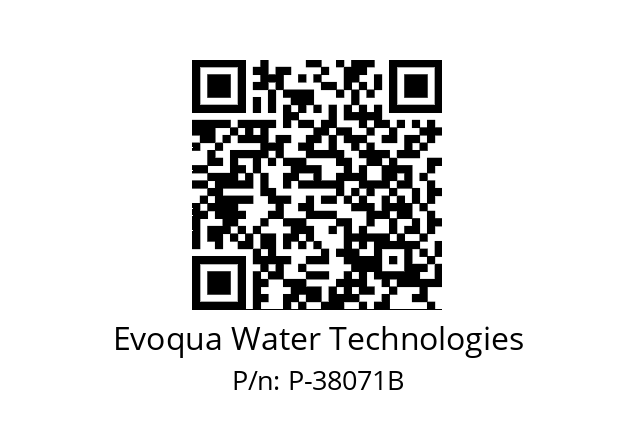   Evoqua Water Technologies P-38071B