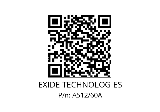   EXIDE TECHNOLOGIES A512/60A