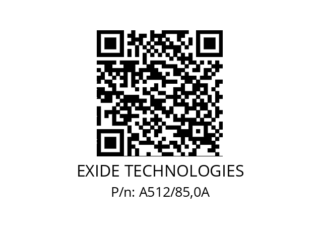   EXIDE TECHNOLOGIES A512/85,0A