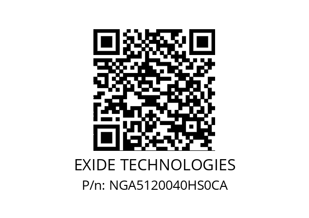   EXIDE TECHNOLOGIES NGA5120040HS0CA