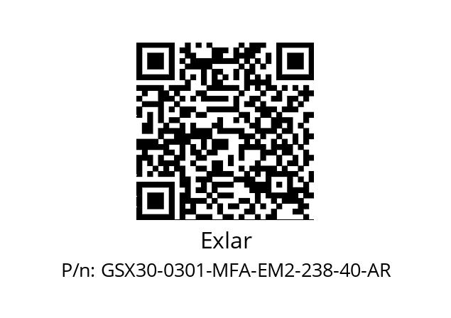   Exlar GSX30-0301-MFA-EM2-238-40-AR