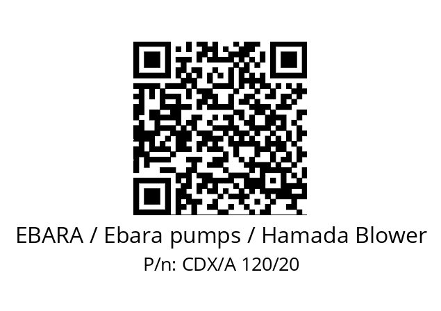   EBARA / Ebara pumps / Hamada Blower CDX/A 120/20