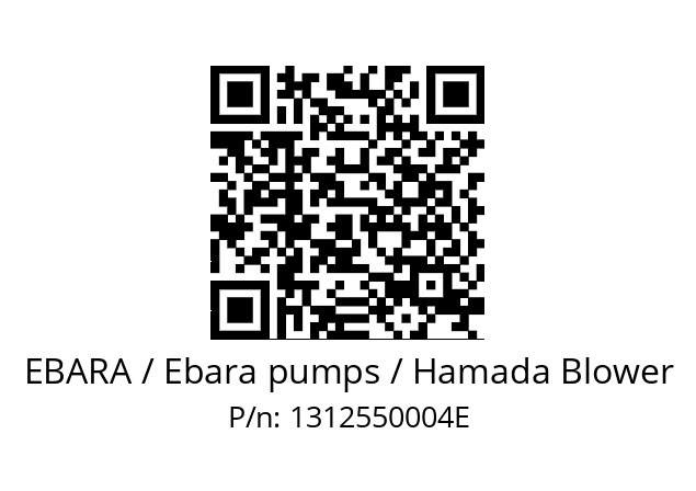   EBARA / Ebara pumps / Hamada Blower 1312550004E