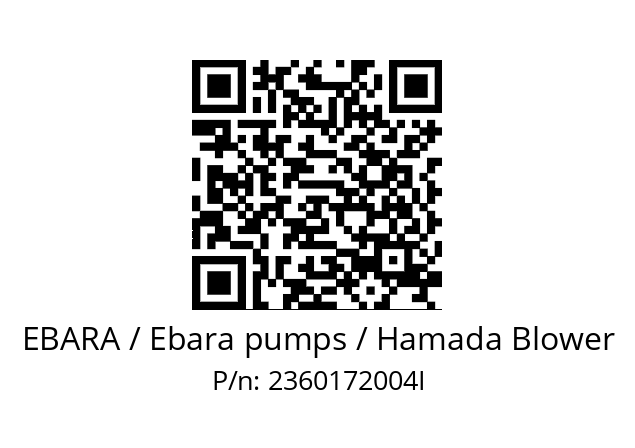   EBARA / Ebara pumps / Hamada Blower 2360172004I