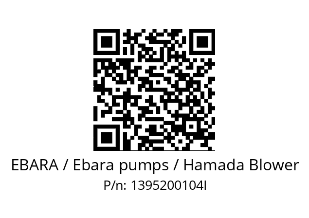   EBARA / Ebara pumps / Hamada Blower 1395200104I