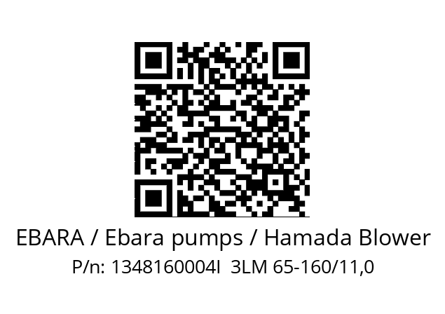   EBARA / Ebara pumps / Hamada Blower 1348160004I  3LM 65-160/11,0