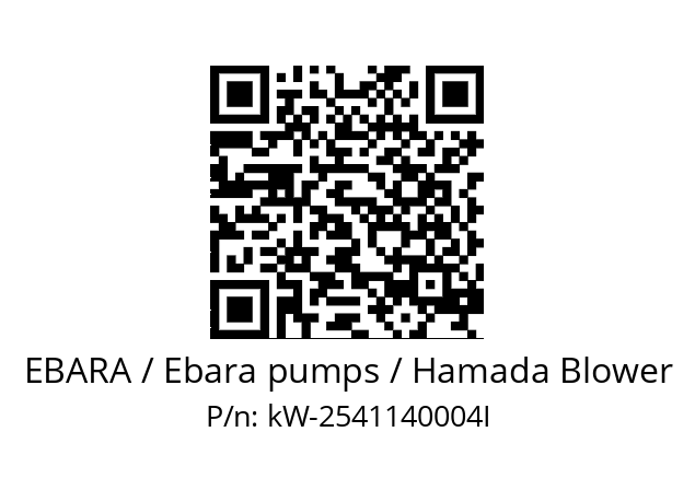   EBARA / Ebara pumps / Hamada Blower kW-2541140004I