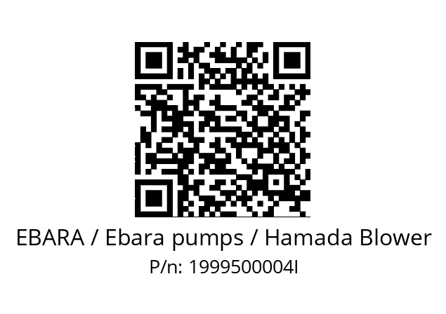   EBARA / Ebara pumps / Hamada Blower 1999500004I