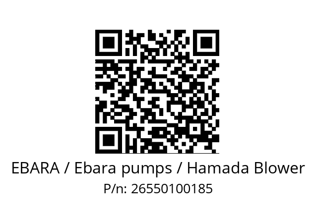   EBARA / Ebara pumps / Hamada Blower 26550100185