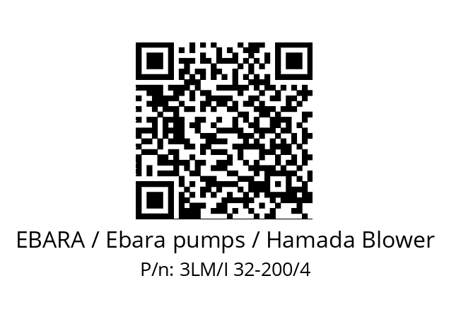   EBARA / Ebara pumps / Hamada Blower 3LM/I 32-200/4