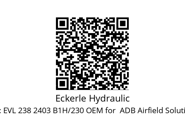   Eckerle Hydraulic EVL 238 2403 B1H/230 OEM for  ADB Airfield Solutions