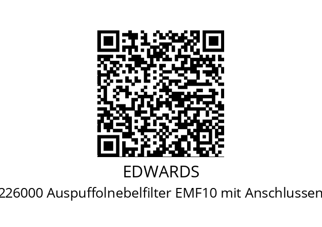   EDWARDS A46226000 Auspuffolnebelfilter EMF10 mit Anschlussen DN25KF