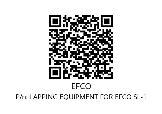   EFCO LAPPING EQUIPMENT FOR EFCO SL-1