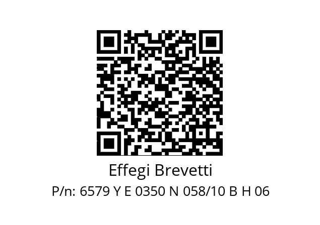   Effegi Brevetti 6579 Y E 0350 N 058/10 B H 06