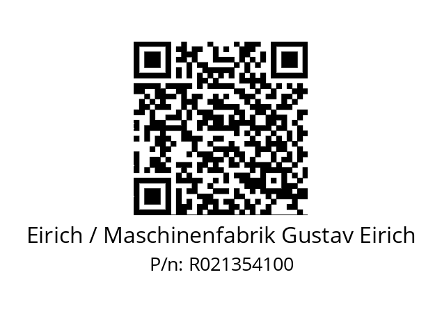   Eirich / Maschinenfabrik Gustav Eirich R021354100