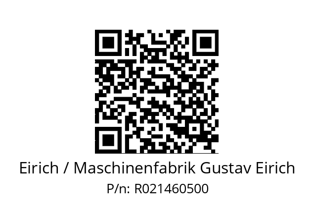   Eirich / Maschinenfabrik Gustav Eirich R021460500