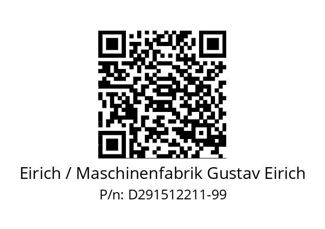   Eirich / Maschinenfabrik Gustav Eirich D291512211-99