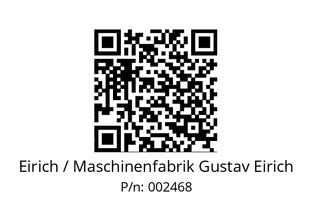   Eirich / Maschinenfabrik Gustav Eirich 002468