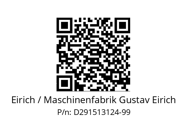   Eirich / Maschinenfabrik Gustav Eirich D291513124-99