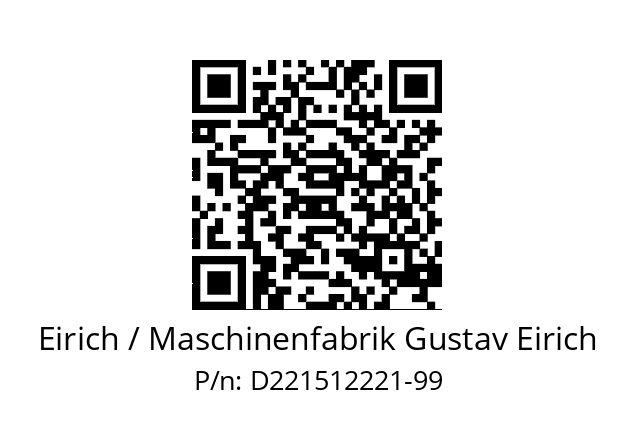   Eirich / Maschinenfabrik Gustav Eirich D221512221-99