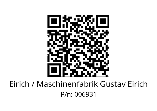   Eirich / Maschinenfabrik Gustav Eirich 006931