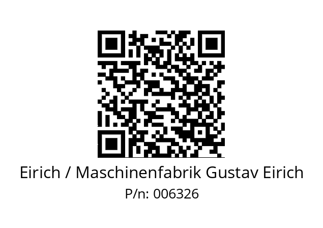   Eirich / Maschinenfabrik Gustav Eirich 006326