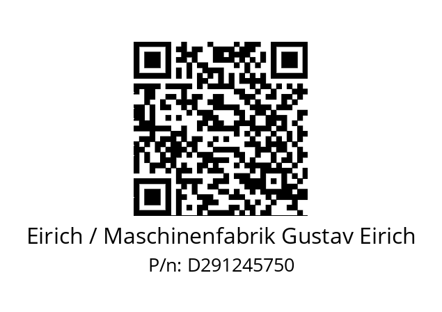   Eirich / Maschinenfabrik Gustav Eirich D291245750