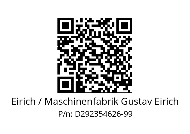   Eirich / Maschinenfabrik Gustav Eirich D292354626-99