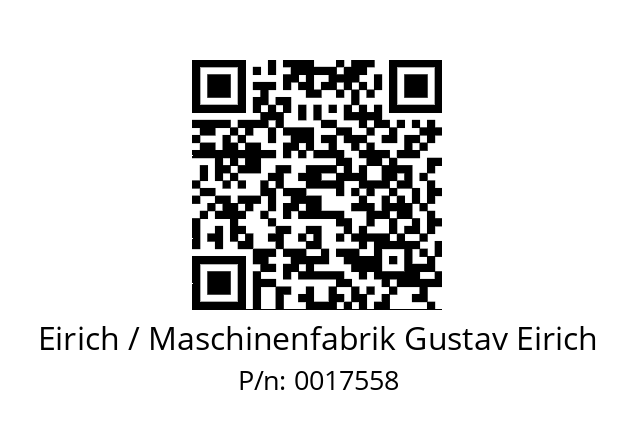   Eirich / Maschinenfabrik Gustav Eirich 0017558