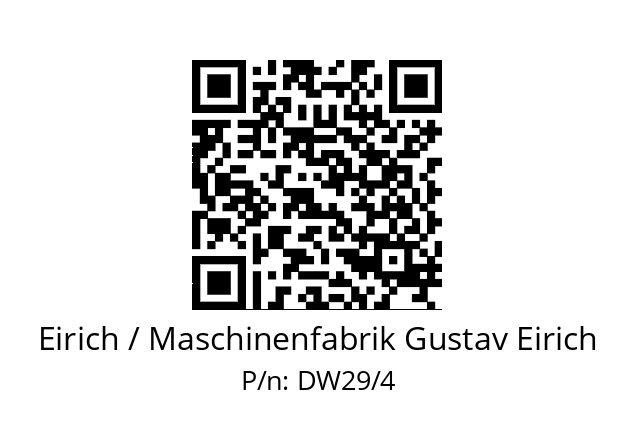  Eirich / Maschinenfabrik Gustav Eirich DW29/4
