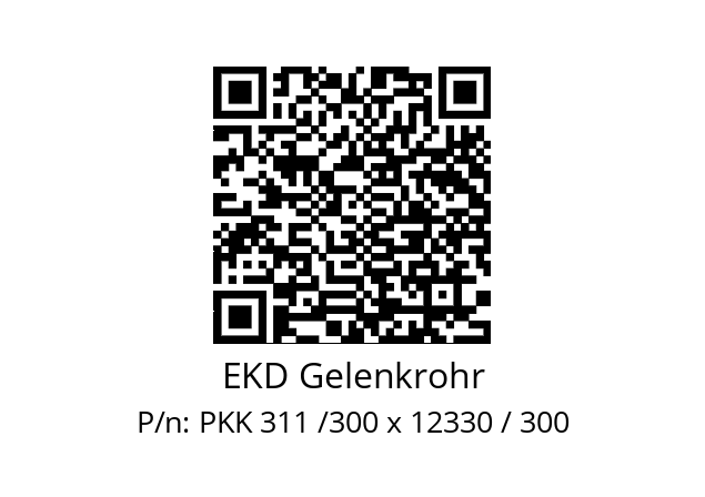  PKK 311 /300 x 12330 / 300 EKD Gelenkrohr PKK 311 /300 x 12330 / 300