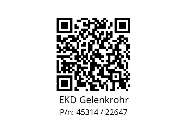   EKD Gelenkrohr 45314 / 22647