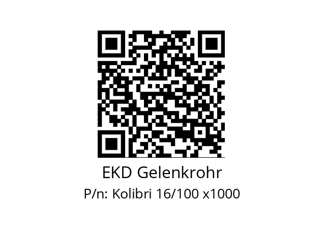   EKD Gelenkrohr Kolibri 16/100 x1000