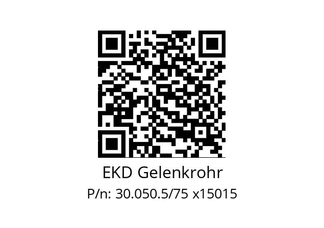   EKD Gelenkrohr 30.050.5/75 x15015