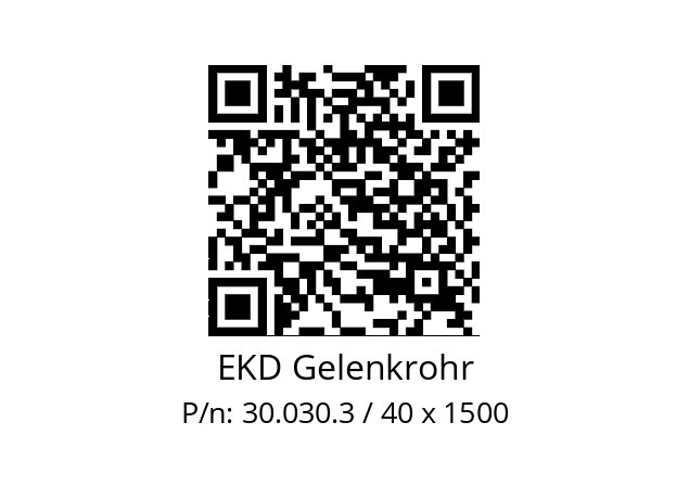   EKD Gelenkrohr 30.030.3 / 40 x 1500