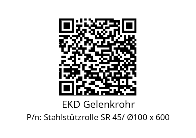   EKD Gelenkrohr Stahlstützrolle SR 45/ Ø100 x 600