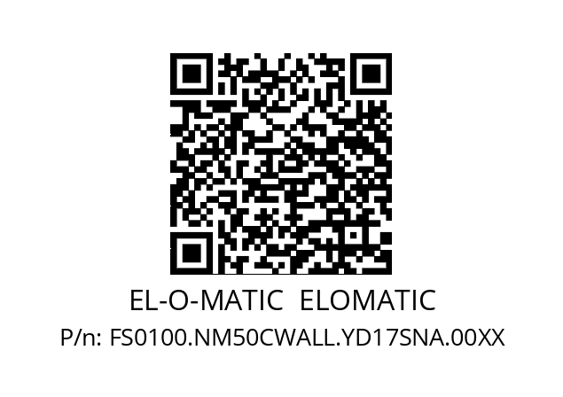   EL-O-MATIC  ELOMATIC FS0100.NM50CWALL.YD17SNA.00XX