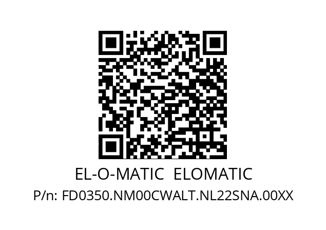   EL-O-MATIC  ELOMATIC FD0350.NM00CWALT.NL22SNA.00XX