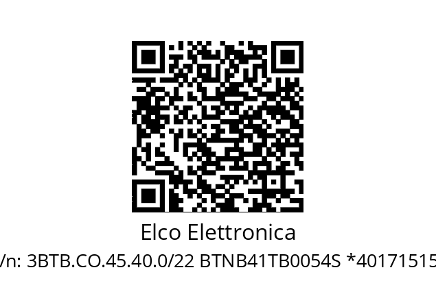   Elco Elettronica 3BTB.CO.45.40.0/22 BTNB41TB0054S *40171515*