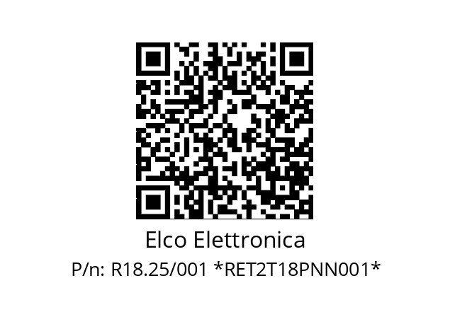   Elco Elettronica R18.25/001 *RET2T18PNN001*