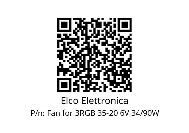   Elco Elettronica Fan for 3RGB 35-20 6V 34/90W