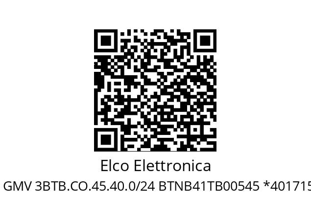   Elco Elettronica GMV 3BTB.CO.45.40.0/24 BTNB41TB00545 *40171515*