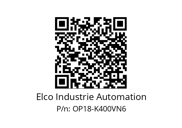   Elco Industrie Automation OP18-K400VN6