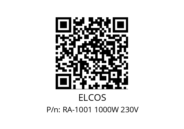   ELCOS RA-1001 1000W 230V