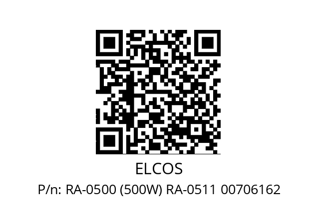   ELCOS RA-0500 (500W) RA-0511 00706162