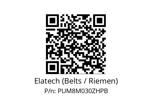   Elatech (Belts / Riemen) PUM8M030ZHPB