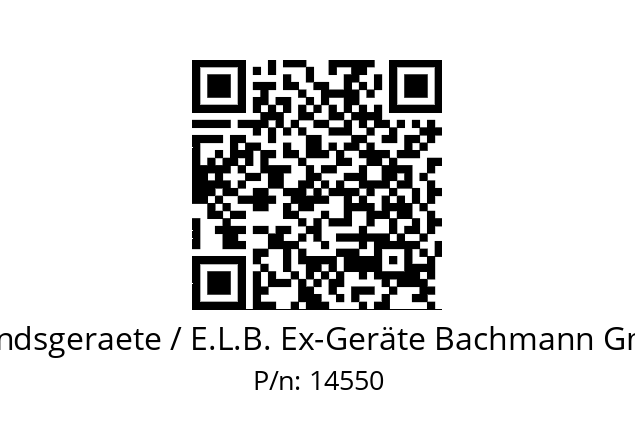   E.L.B. Fuellstandsgeraete / E.L.B. Ex-Geräte Bachmann GmbH & Co. KG. 14550