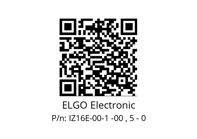   ELGO Electronic IZ16E-00-1 -00 , 5 - 0